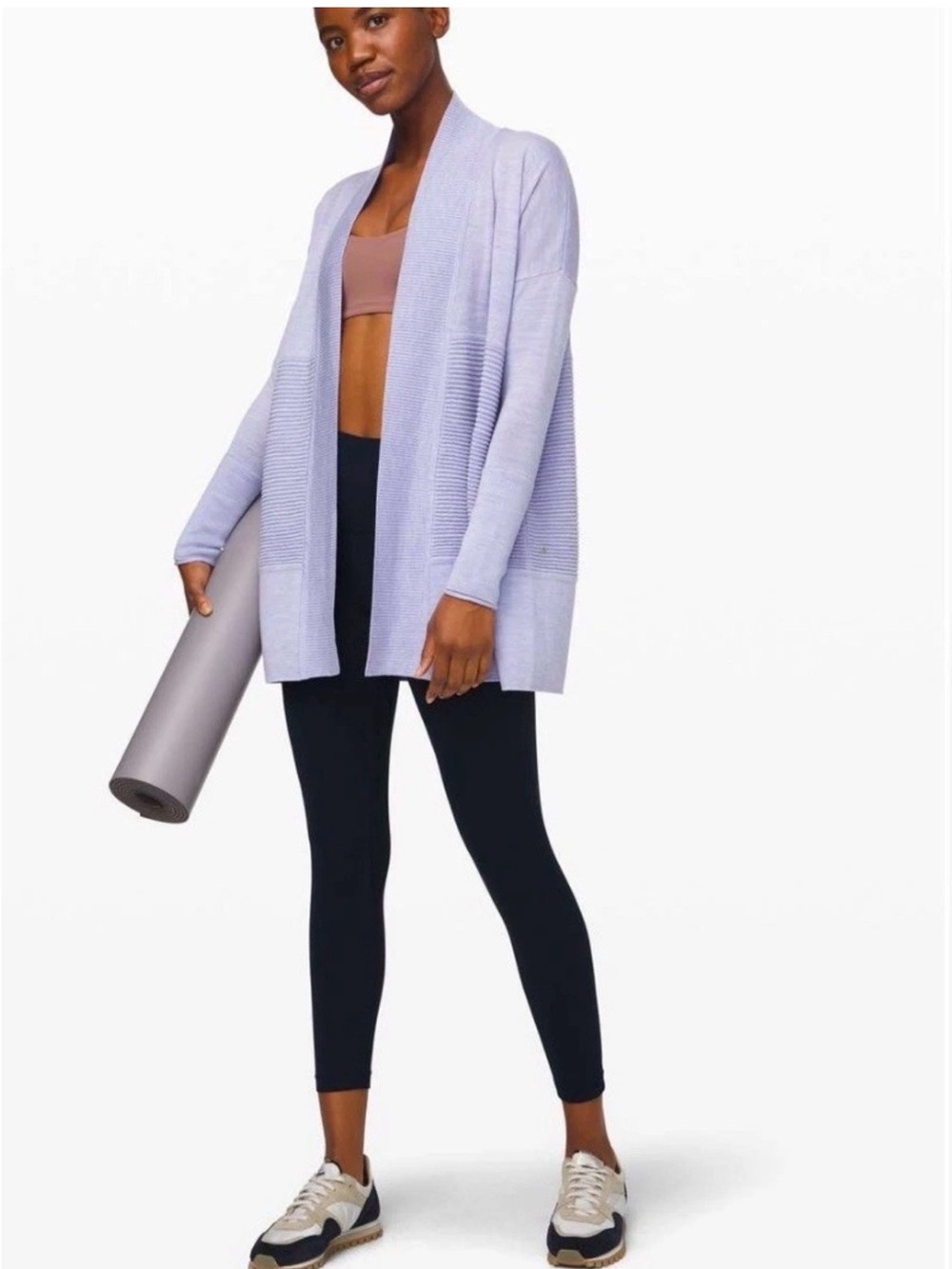 Lululemon Sit In Lotus Wrap II Sweater Heathered Lavender Dusk Size 8